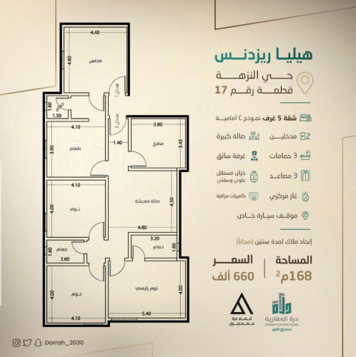 شقة نموذج C الدور الثالث