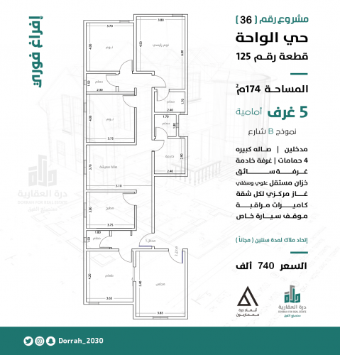 شقة رقم ( 2-1 ) الدور الثاني شارع