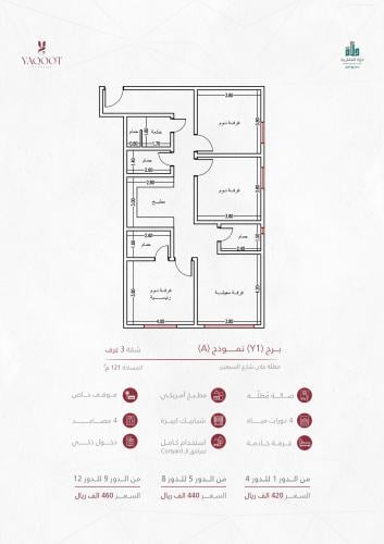 شقة نموذج A  الدور الثاني