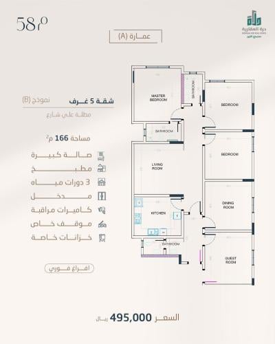 شقة رقم  3 - 1 الدور الثاني