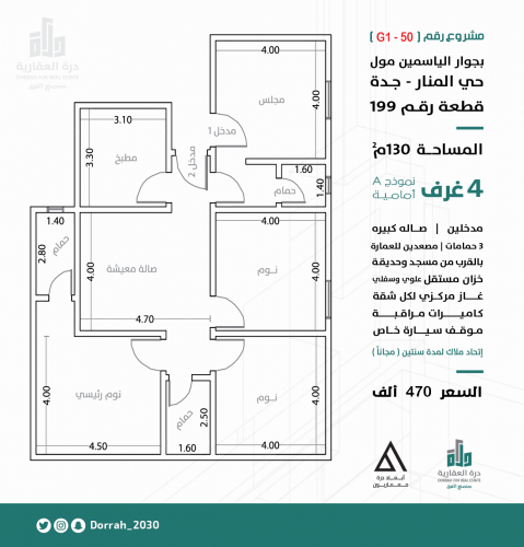 شقة نموذج A الدور الثاني