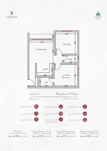 شقة نموذج B  الدور الثاني