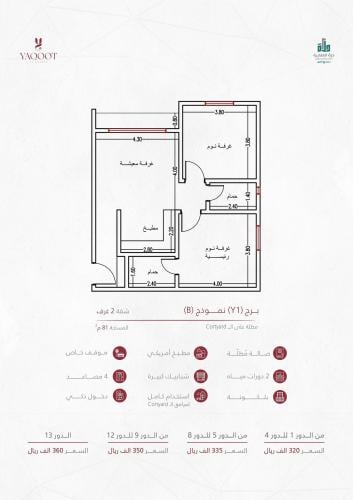 شقة نموذج B  الدور الخامس