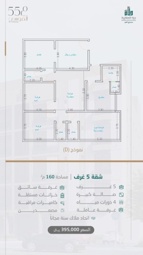 شقة الدور الرابع نموذج D