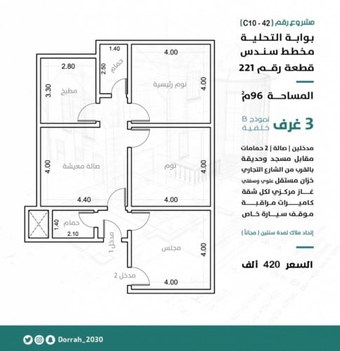 شقة رقم 3-أ الدور الاول