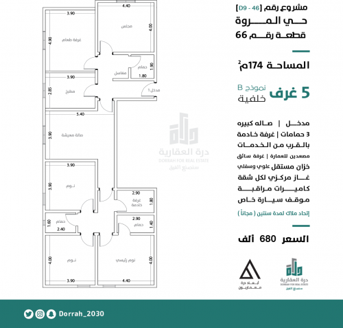 شقة رقم  3 - أ الدور الاول