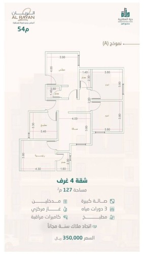 شقة نموذج A الدور الثالث