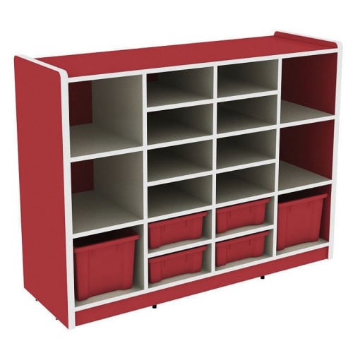 وحدة تخزين 18 فتحة 90*40*120 سم - أحمر
