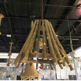 ثرياء تعليق تراثي خشبي