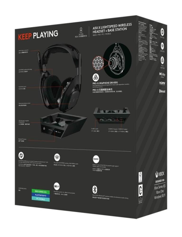 سماعة الألعاب اللاسلكية ASTRO A50 X LIGHTSPEED - أسود