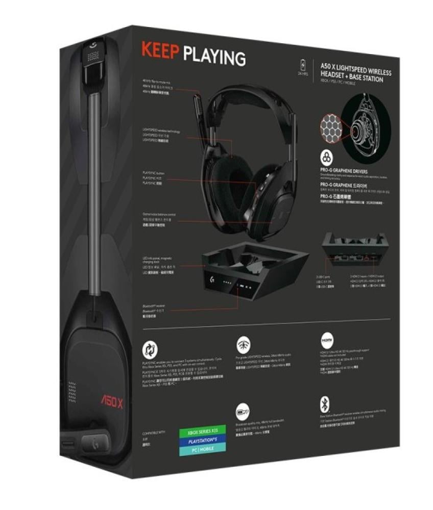 سماعة الألعاب اللاسلكية ASTRO A50 X LIGHTSPEED - أسود