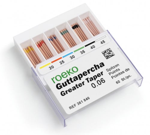 361845 Gutta percha Greater Taper 45 Sb 0.06