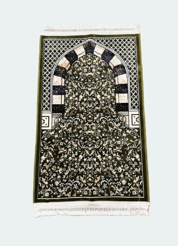 Rawdah carpet - green mihrab