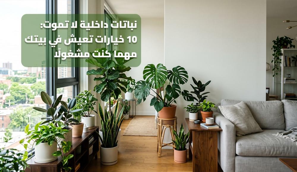 نباتات داخلية لا تموت: 10 خيارات تعيش في بيتك مهما كنت مشغولًا