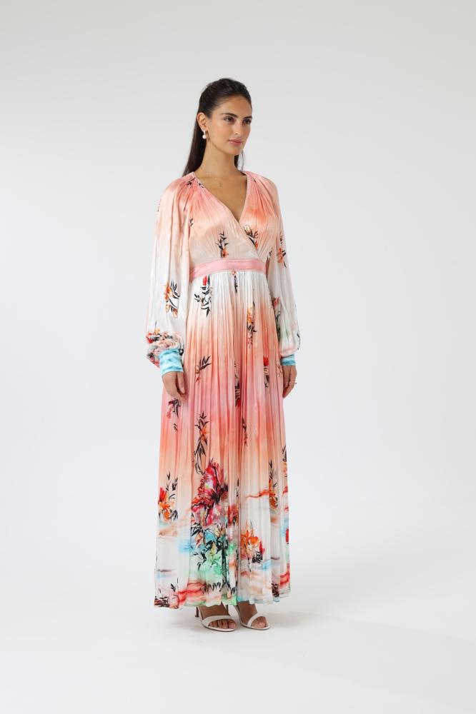 A soft maxi dress in sunset colors. - Sensal weharir A soft maxi dress in sunset colors. - Sensal weharir