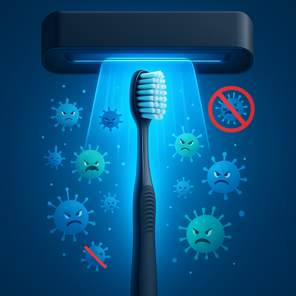 فرشاة أسنان تحت التعقيم بالأشعة فوق البنفسجية لقتل الجراثيم