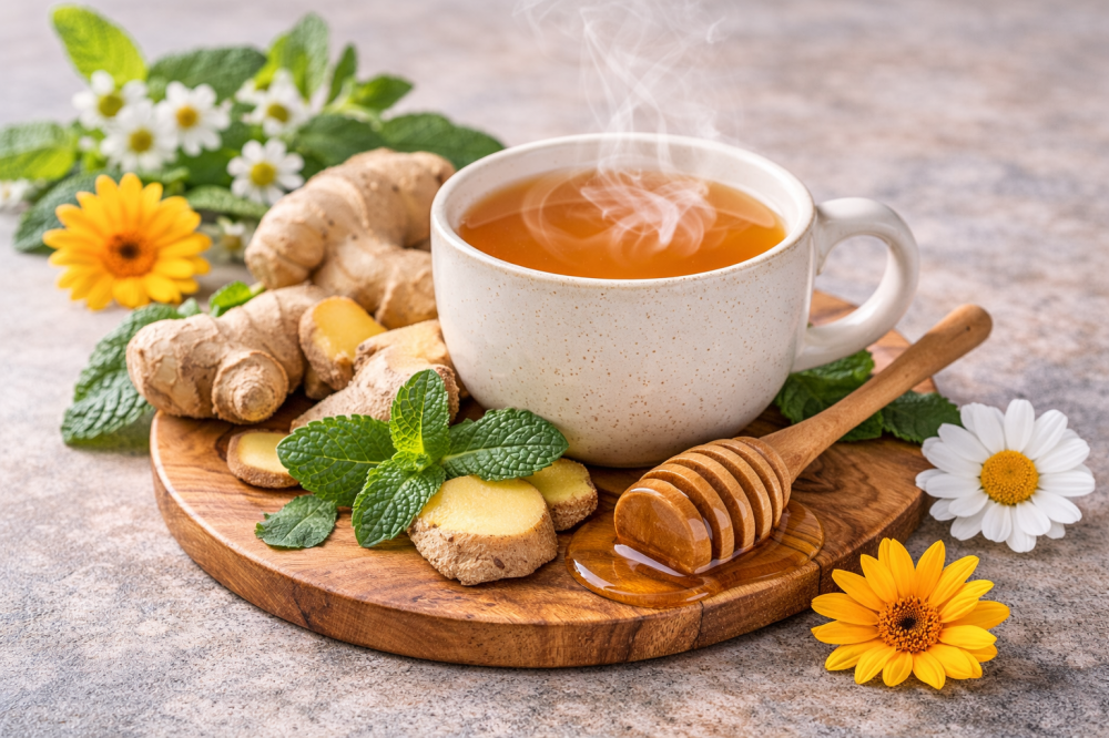 فوائد شاي الأشوجندا والزنجبيل للاسترخاء وتقليل التوتر
