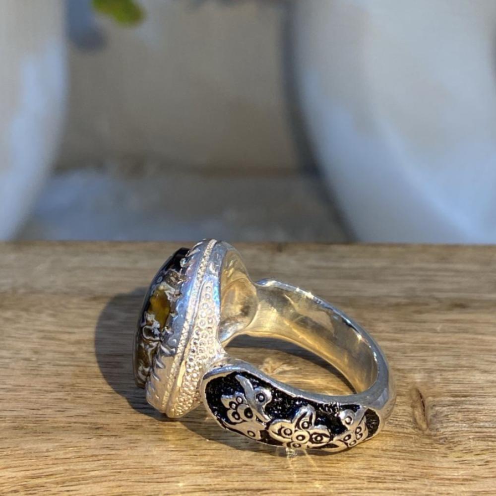 خاتم عقيق يماني خرائطي