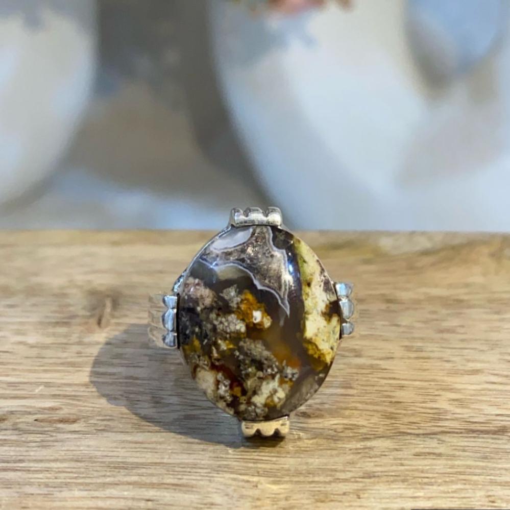 خاتم عقيق يماني طحلبي