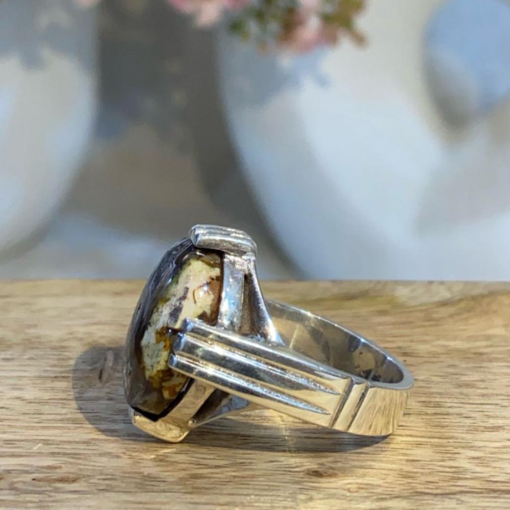 خاتم عقيق يماني طحلبي