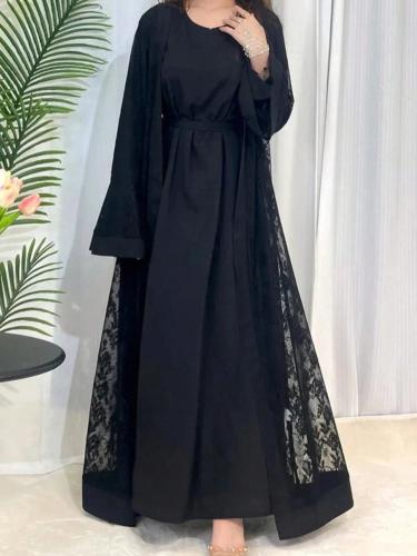 طقم عباءة وفستان نسائي أنيق من قطعتين