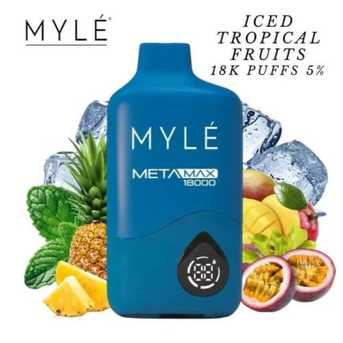 سحبة مايلي ميتا ماكس 18000 ايس تروبيكال فروت - Myle Meta Max 18k Puff Iced Tropical Fruit