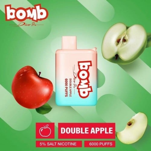 سحبة بومب 6000 موشة تفاحتين BOMB 6000 PUFF DOUBLE APPLE - فيب السعودية