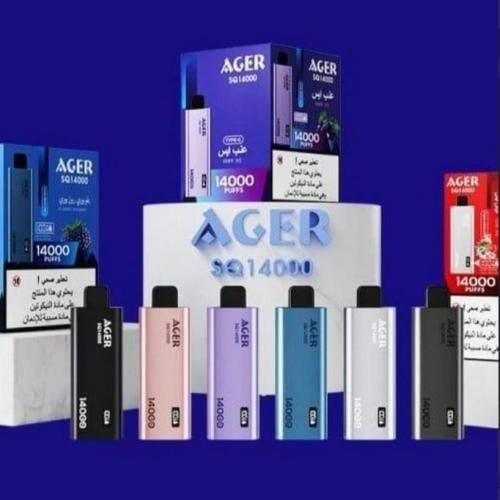 سحبة اجير 14000 اس كيو خوخ توت Ager SQ 14000 puffs Peach Berry