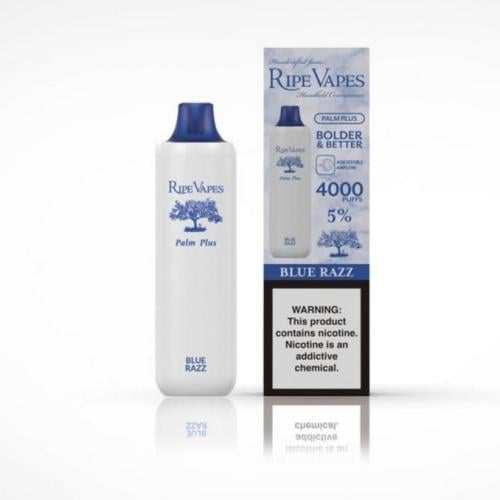 سحبة رايب فيب 4000 موشة توت أزرق Ripe Vapes PALM PLUS 4000 Puffs BLUE RAZZ