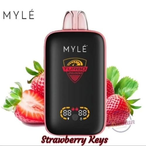 سحبة مايلي تيربو 20000 موشة فراولة - Myle Turbo 20k Puff Strawberry Keys