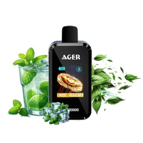 سحبة اجير اس كيو 20000 موشة  نعناع مثلج  - AGER SQ 20K Puffs Mint Ice