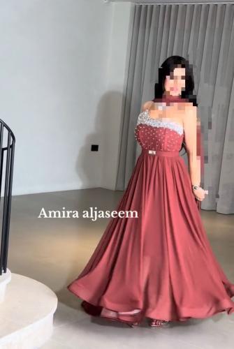 فستان منال لون واحد الخامه: شيفون جورجيت دبل كلوش+...