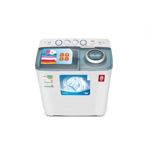 غسالة ملابس حوضين هام 8كيلو, HWM8000-21N