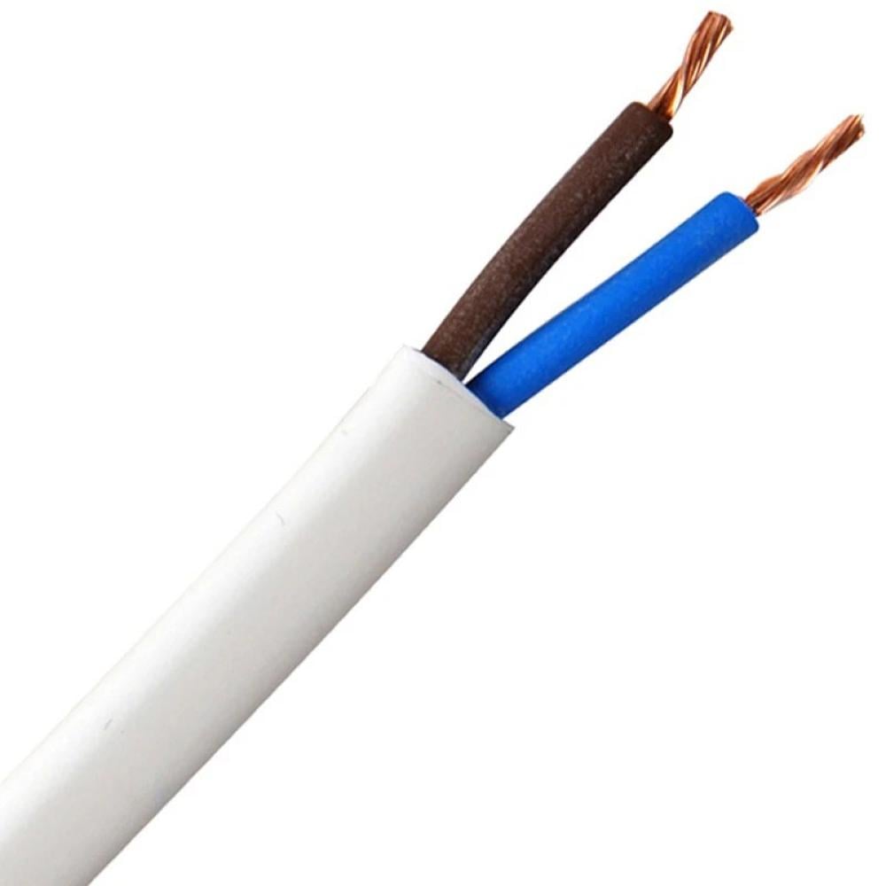 كيبل مرن (فلكسيبل) نحاس PVC من كوابل العربية - مقاس 2×16 - طول اللفه 91.44 متر - 300/500 فولت - ابيض