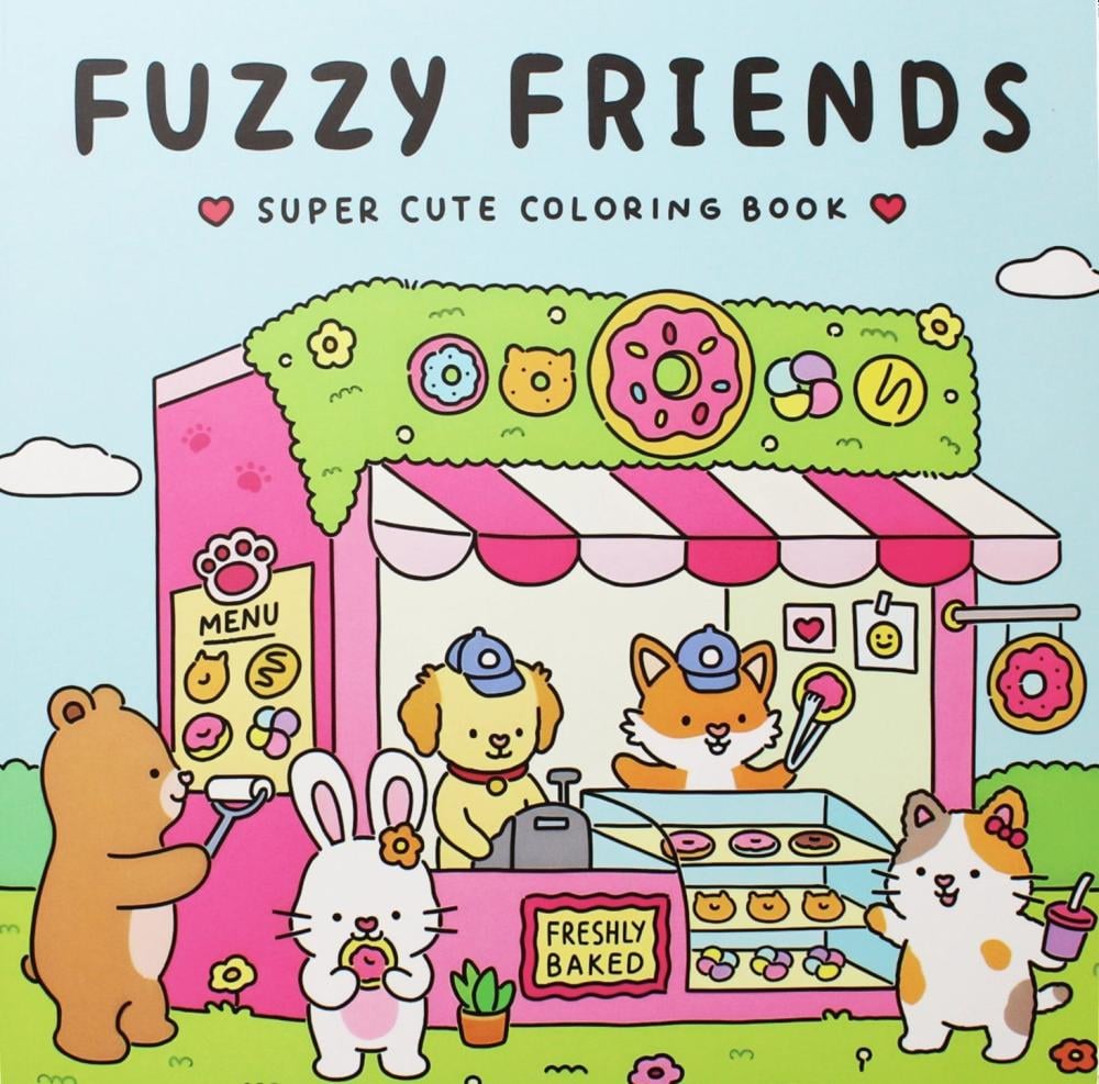 كتاب تلوين Fuzzy Friends برسومات لطيفة لأصدقاء الحيوانات للأطفال