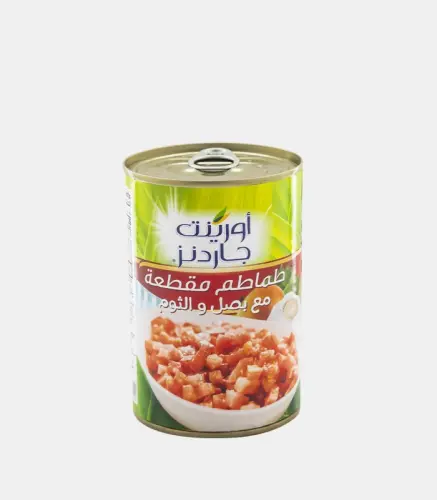 طماطم مقطعة مع بصل وثوم فرشلي 400 جم