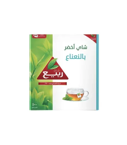 شاي اخضر ربيع بالنعناع 100 كيس 180 جم