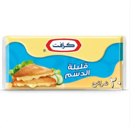 جبنة شرائح كرافت قليلة الدسم 20 شرائح 400 جم