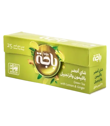شاي اخضر باجة بالليمون والزنجبيل 25 كيس 37.5 جم