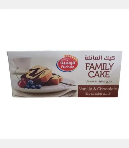 باوند كيك فوشية العائلة فانيلا وشوكولاتة 250 جم
