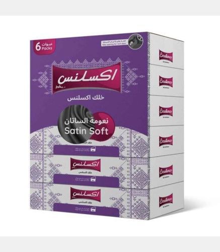 مناديل وجه اكسلنس 90* 6 منديل