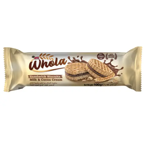 كوكيز هولا الشوفان مع الحليب وكريمة الكاكاو 100جم