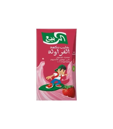 حليب الربيع طويل الاجل بنكهة الفراولة 125 مل