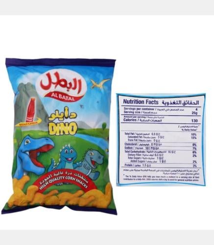 منتفخات الذرة البطل داينو بالكاتشب 15جم