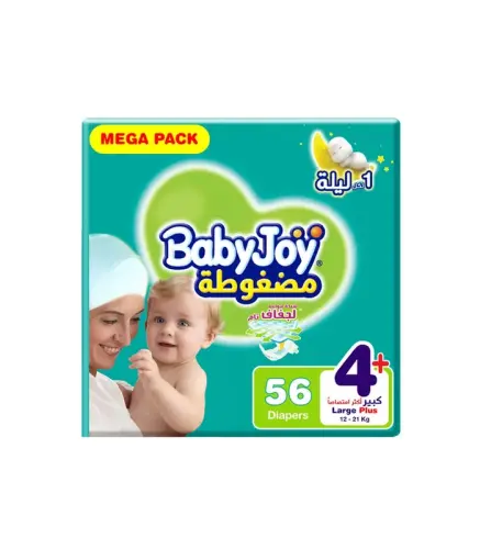 حفائض بيبي جوي رقم +4 من 12-21 كيلو 56 حفاض