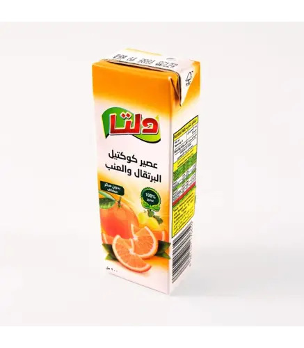 عصير دلتا كوكتيل البرتقال والعنب 200 مل