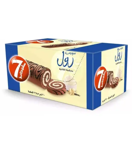 كيك سفن دايز سويس رول بحشوة الفانيلا 20 جم