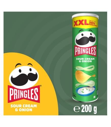 بطاطس برنجلز XXL بطعم البصل والروبة 200 جم