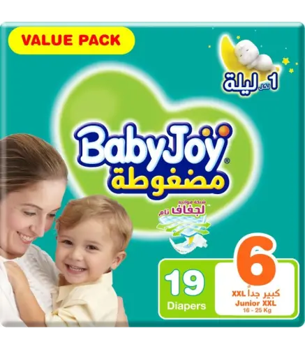 حفائض بيبي جوي رقم 6 +16كيلو × 19 حفاض