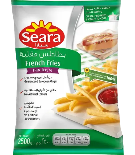 بطاطس مقلية سيارا رفيعة 2.5 كيلو
